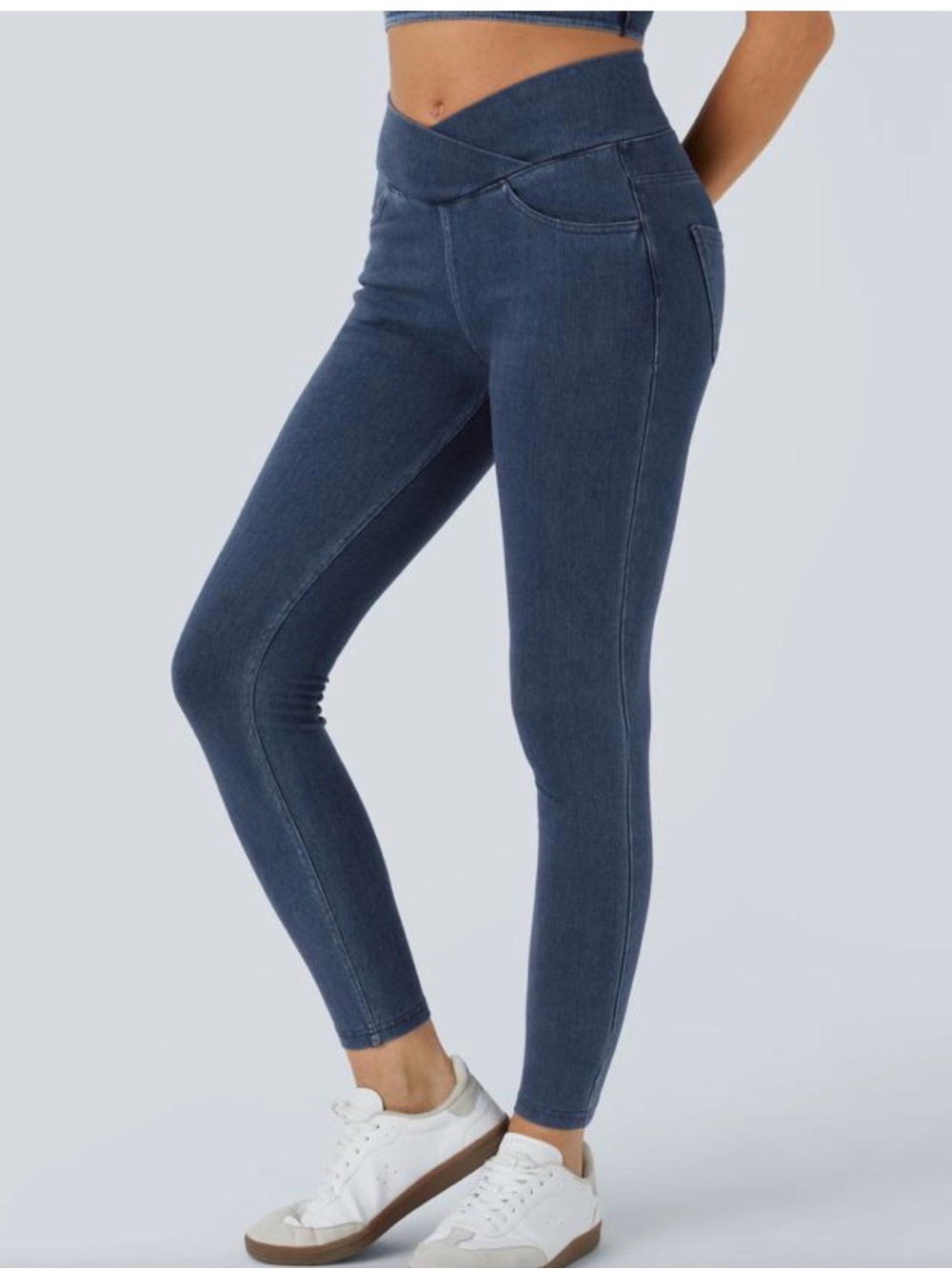 HALARA Dark Blue V-Waist Jeggings